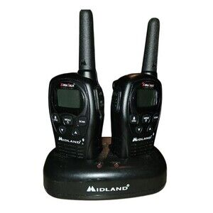 Midland LXT500VP3 Walkie Talkie Two Way Radio Pair Dual Charger Tested